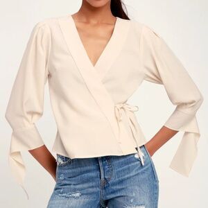 J.O.A. Black Blouse Elegant and Timeless Wrap Top Size Small NWT